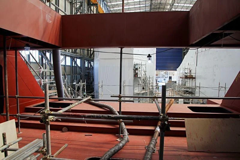 a room with a few pipes aboard ATTILA Yacht for Sale