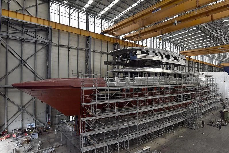 a large white and red machine aboard ATTILA Yacht for Sale