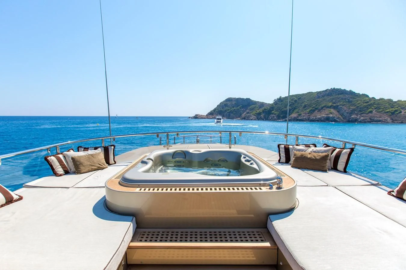 a boat on a deck aboard GENESIS Yacht for Sale
