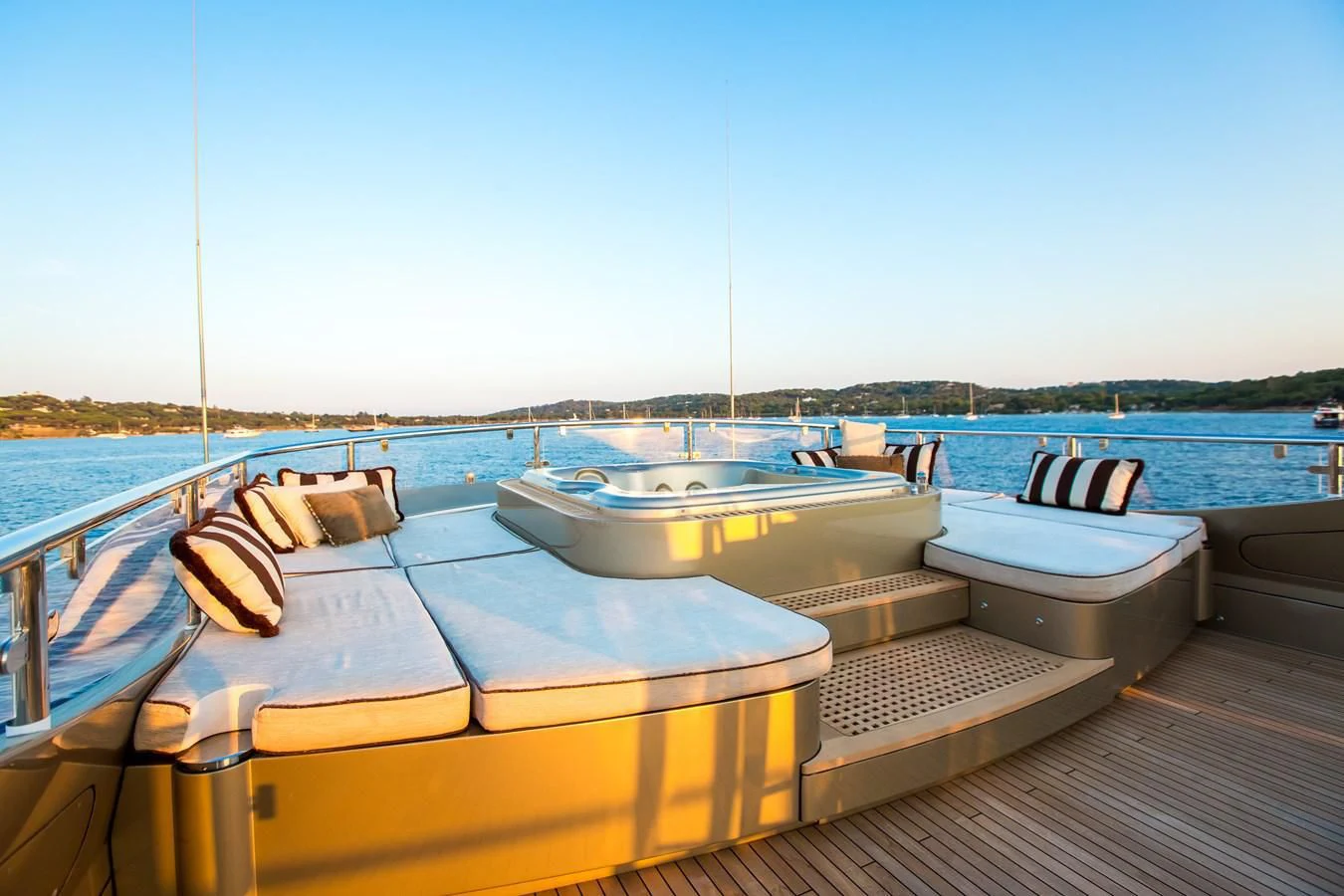 a boat dock with boats aboard GENESIS Yacht for Sale