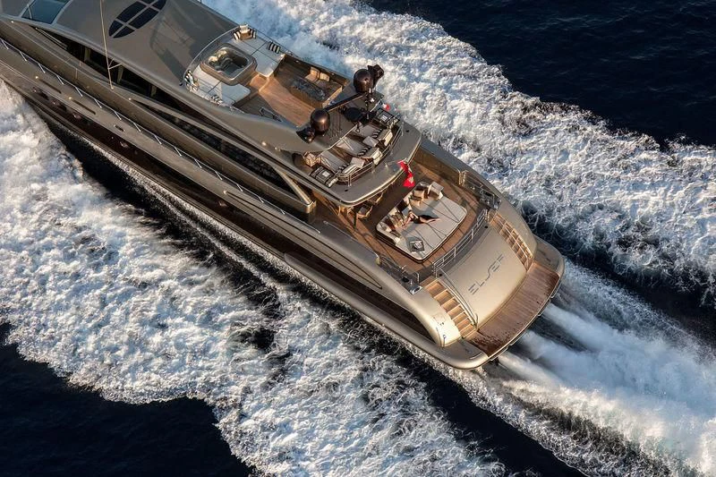 a space ship in the clouds aboard GENESIS Yacht for Sale