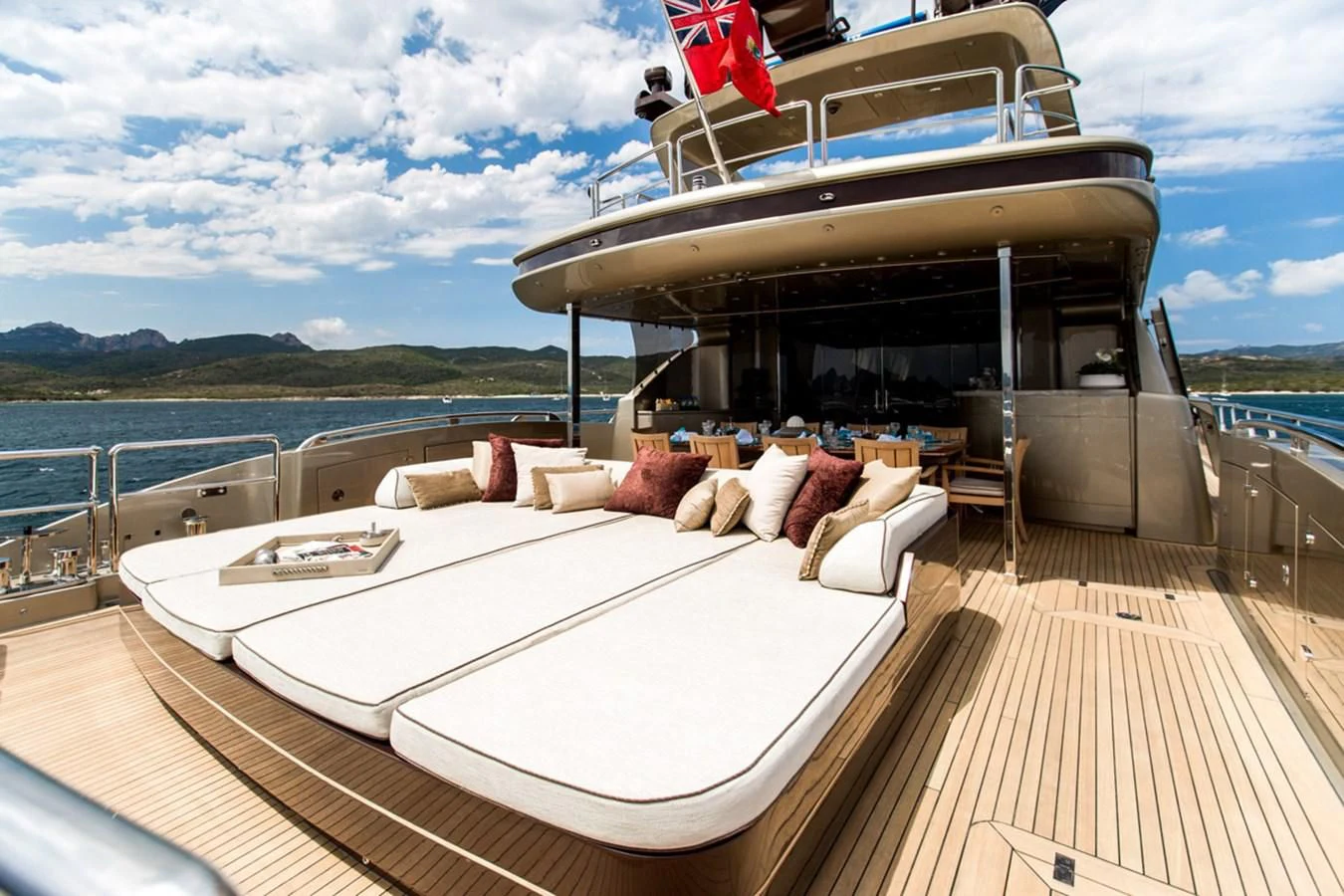 a boat on a deck aboard GENESIS Yacht for Sale
