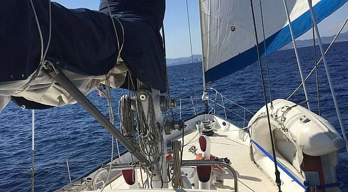 a sailboat on the water aboard WHITE EAGLE Yacht for Sale