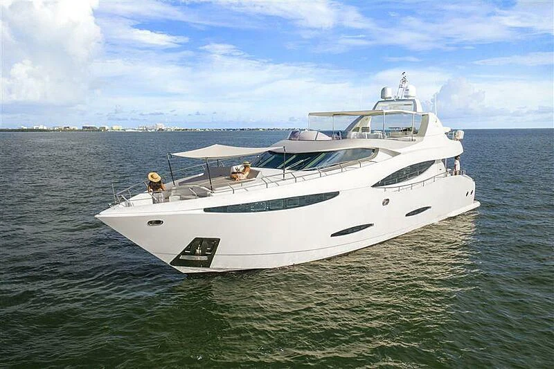 a white boat in the water aboard ADAMO Yacht for Sale
