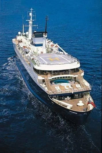 a large ship in the water aboard ALEXANDER Yacht for Sale
