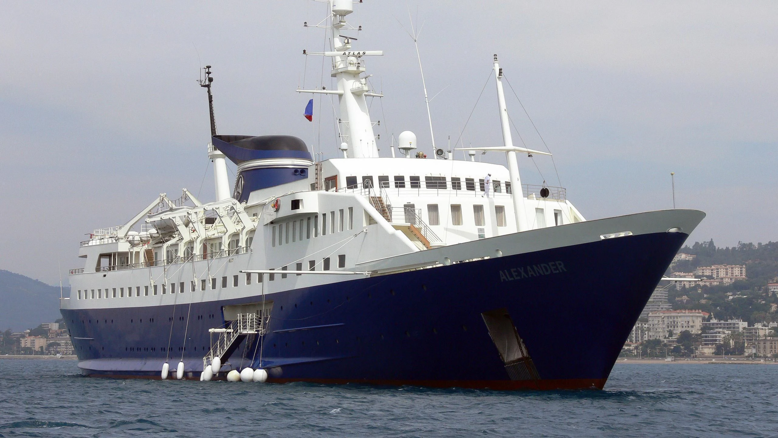 a large boat in the water aboard ALEXANDER Yacht for Sale