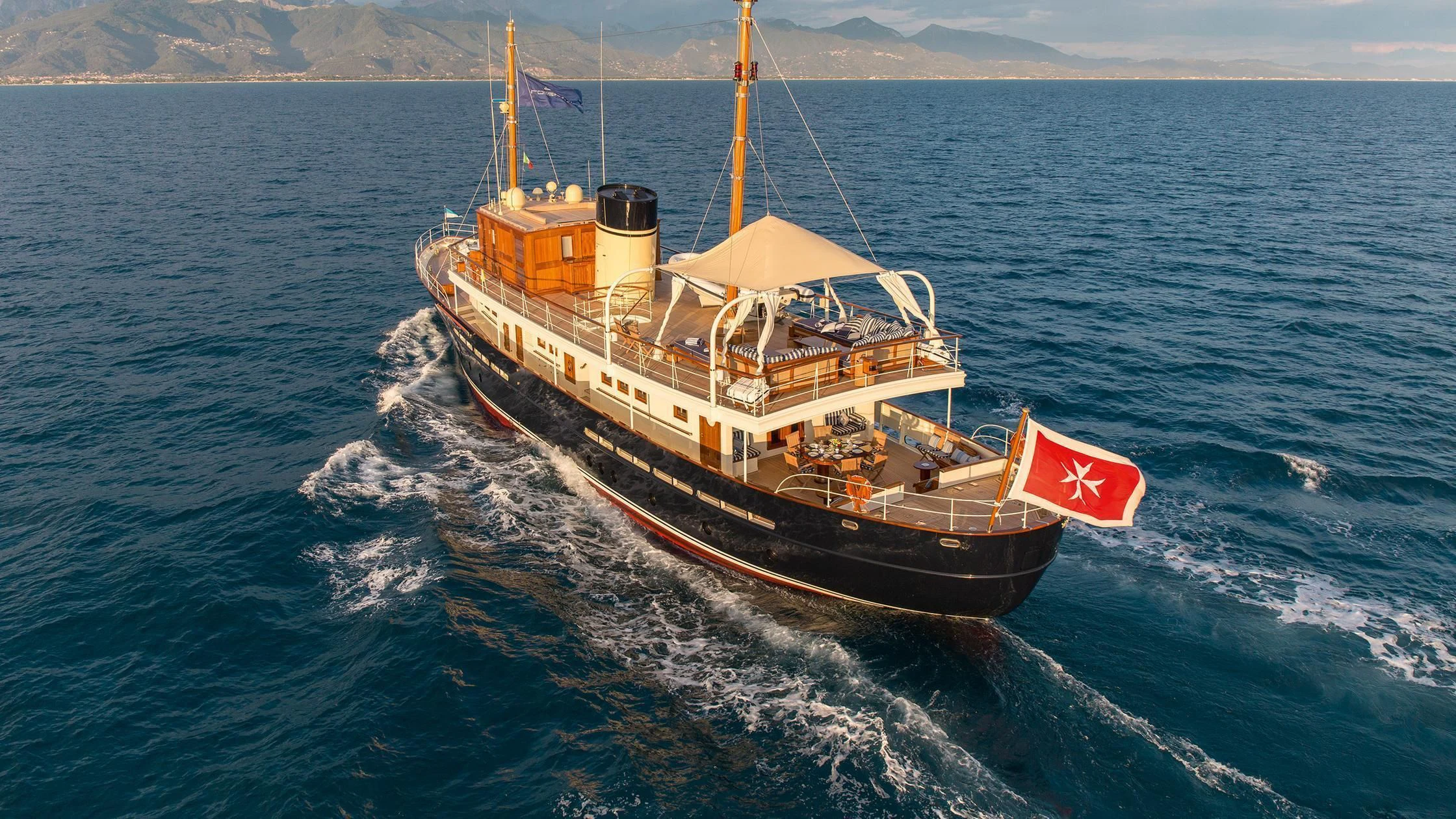 a boat on the water aboard TARANSAY Yacht for Sale