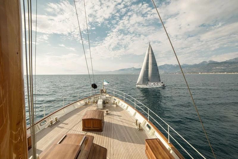 a boat on a body of water aboard TARANSAY Yacht for Sale