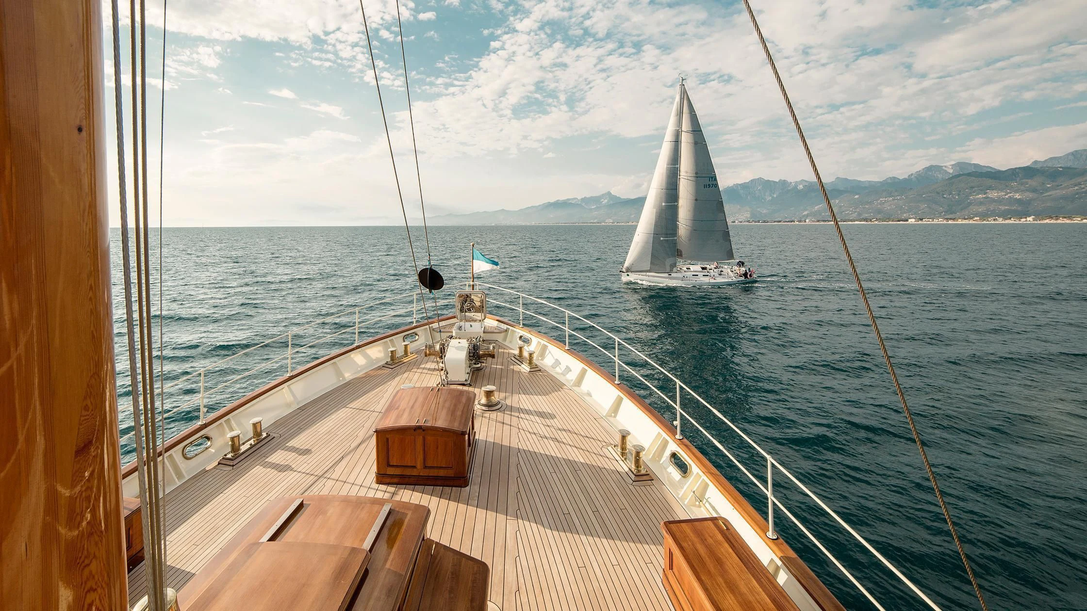 a boat on a body of water aboard TARANSAY Yacht for Sale