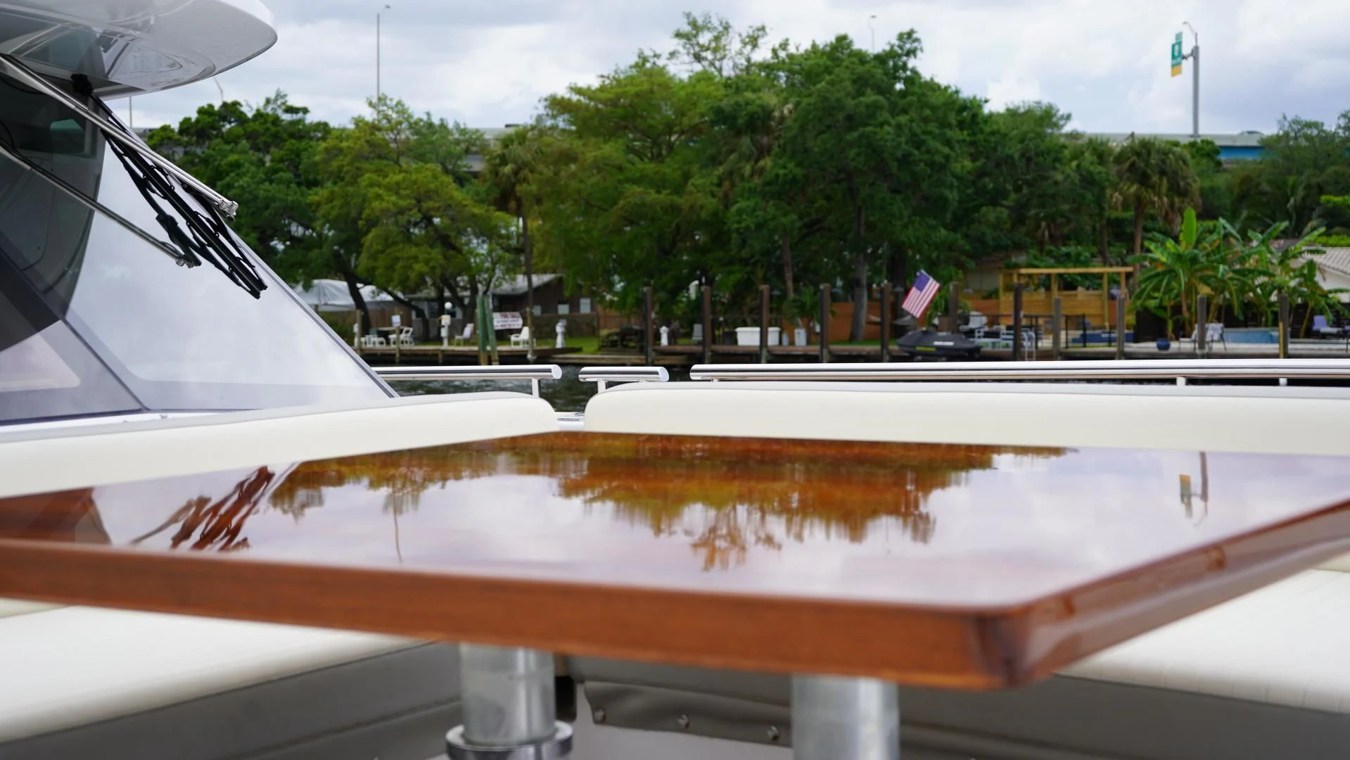 a car parked in a parking lot aboard RAINBOW GODDESS Yacht for Sale