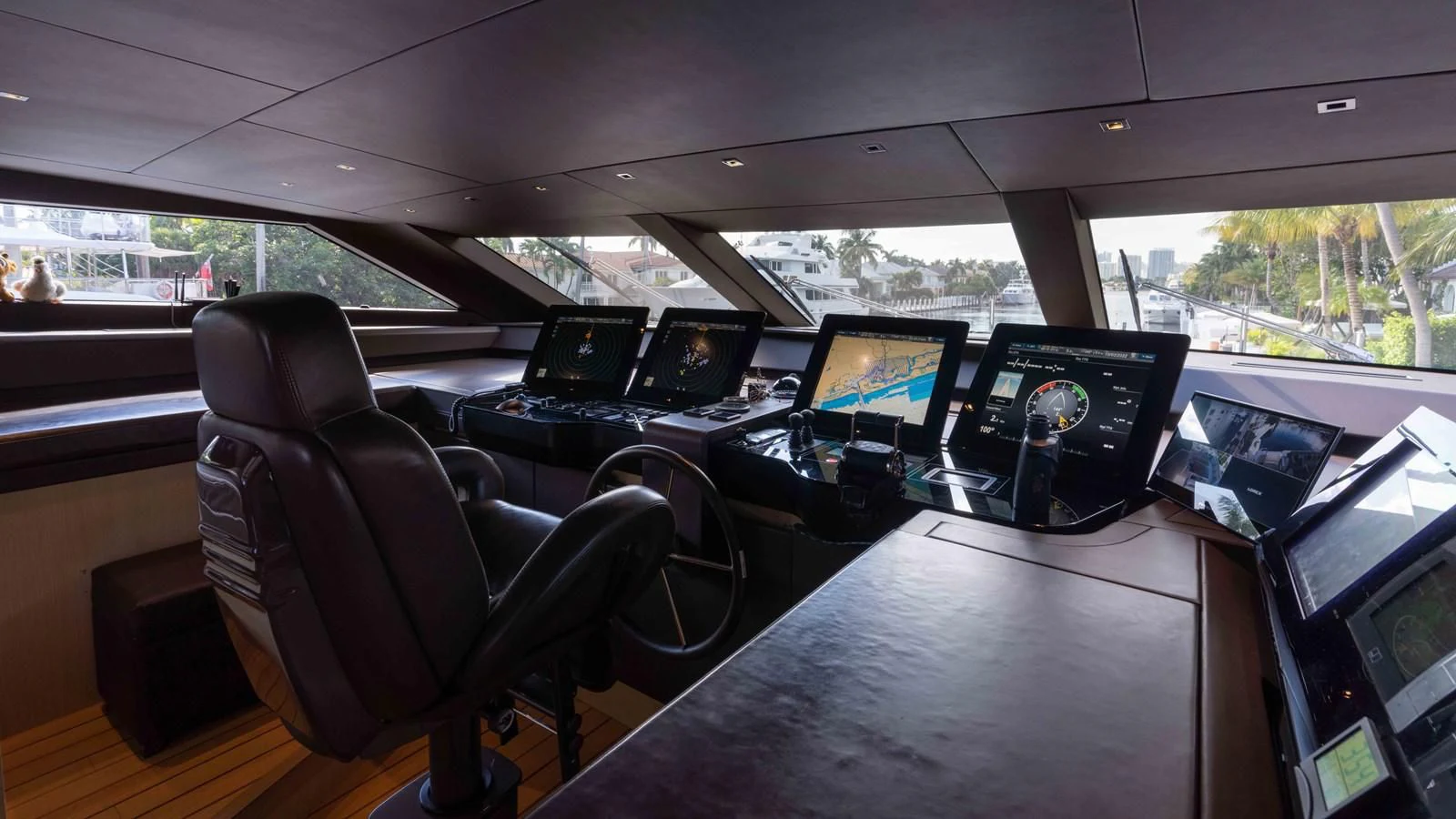 a room with many computers aboard 106 FLYBRIDGE Yacht for Sale