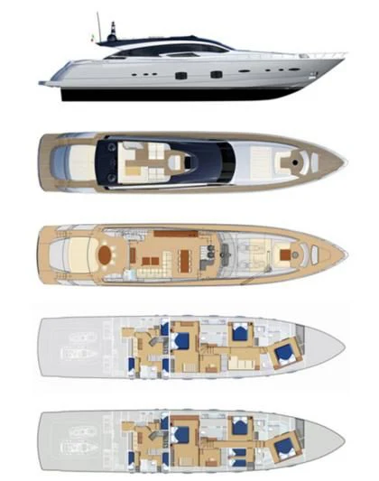 a pair of silver and gold and blue headphones aboard ANDIAMO II Yacht for Sale