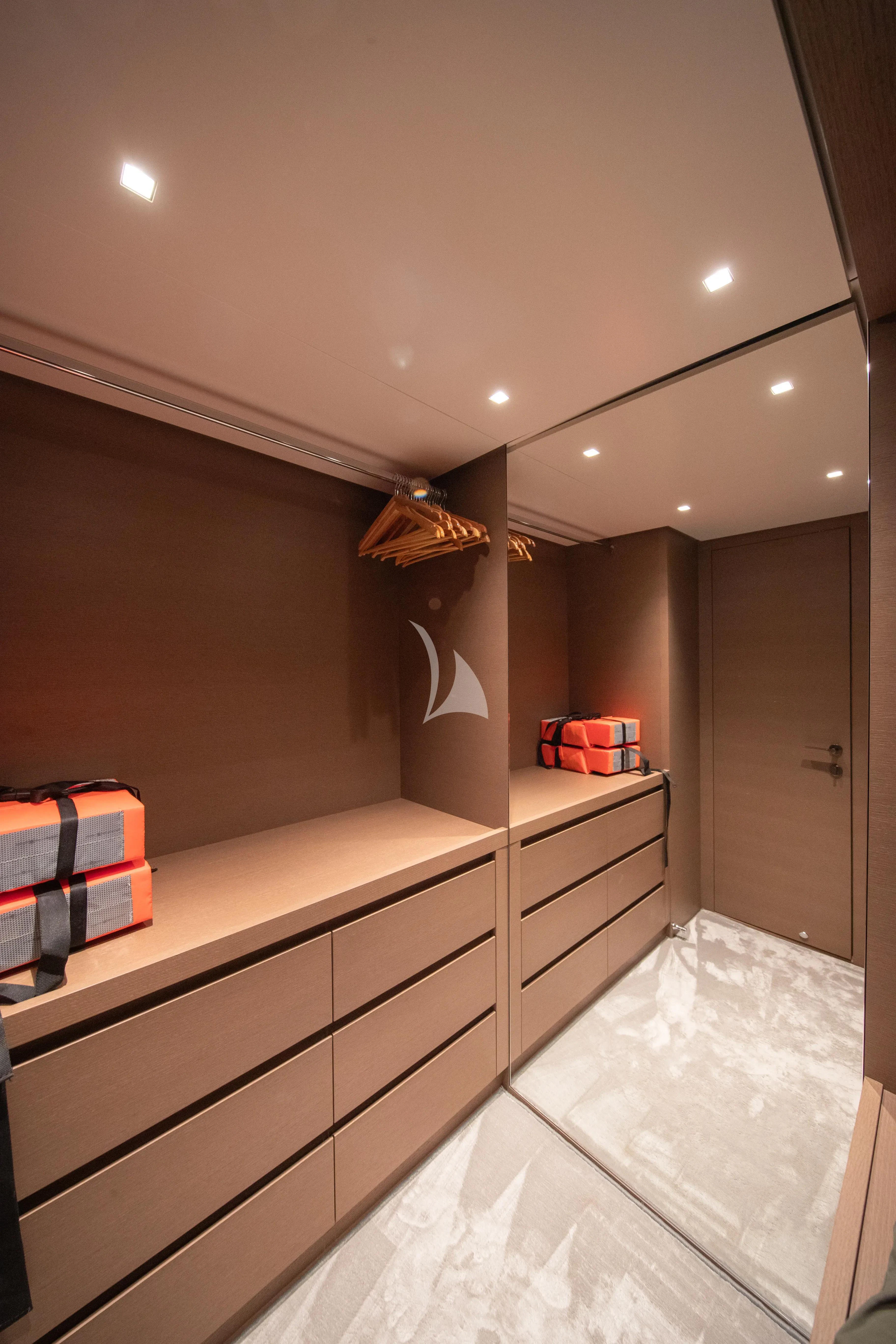 a bathroom with a countertop aboard SSL Yacht for Sale