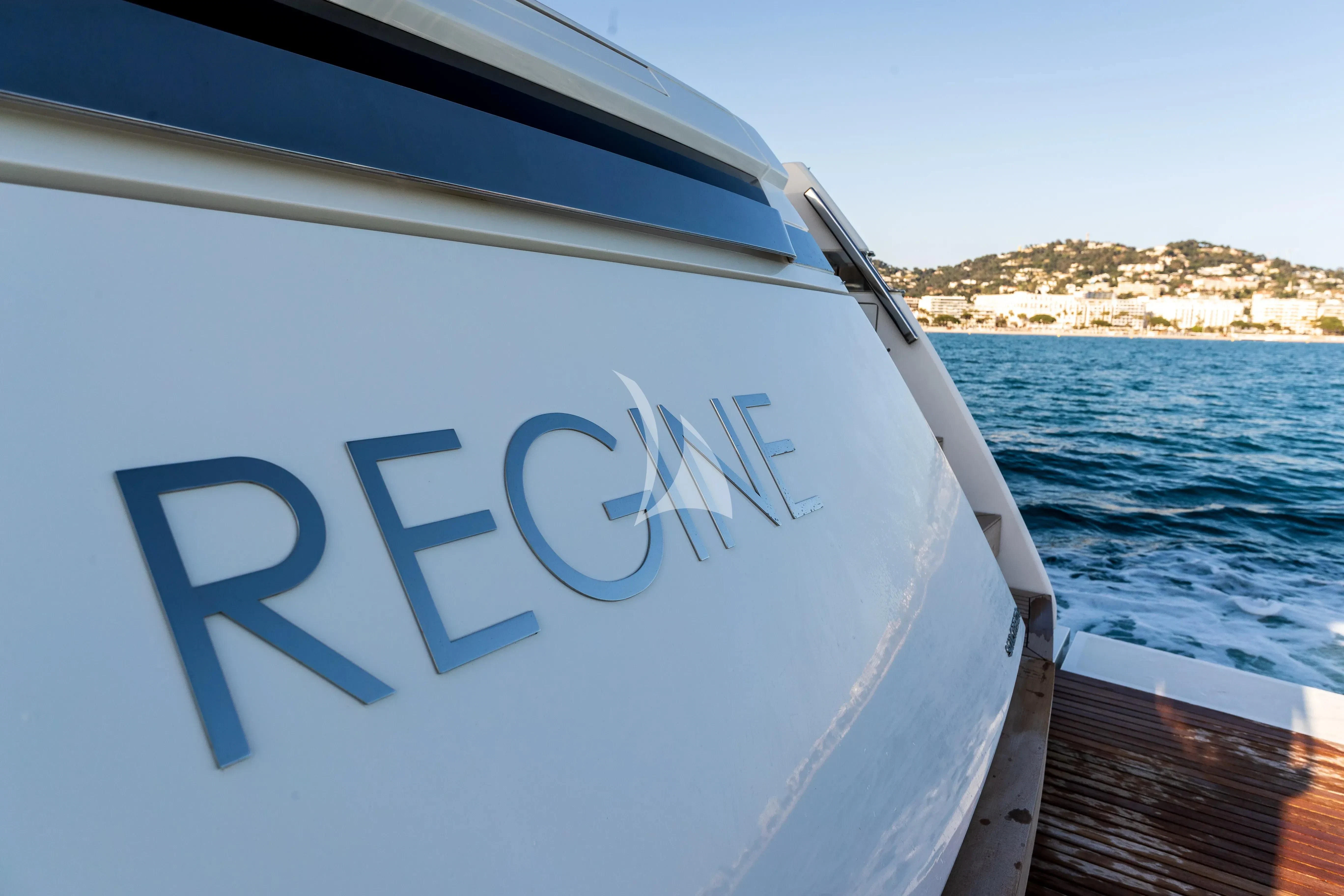 a boat with a word on it aboard SSL Yacht for Sale