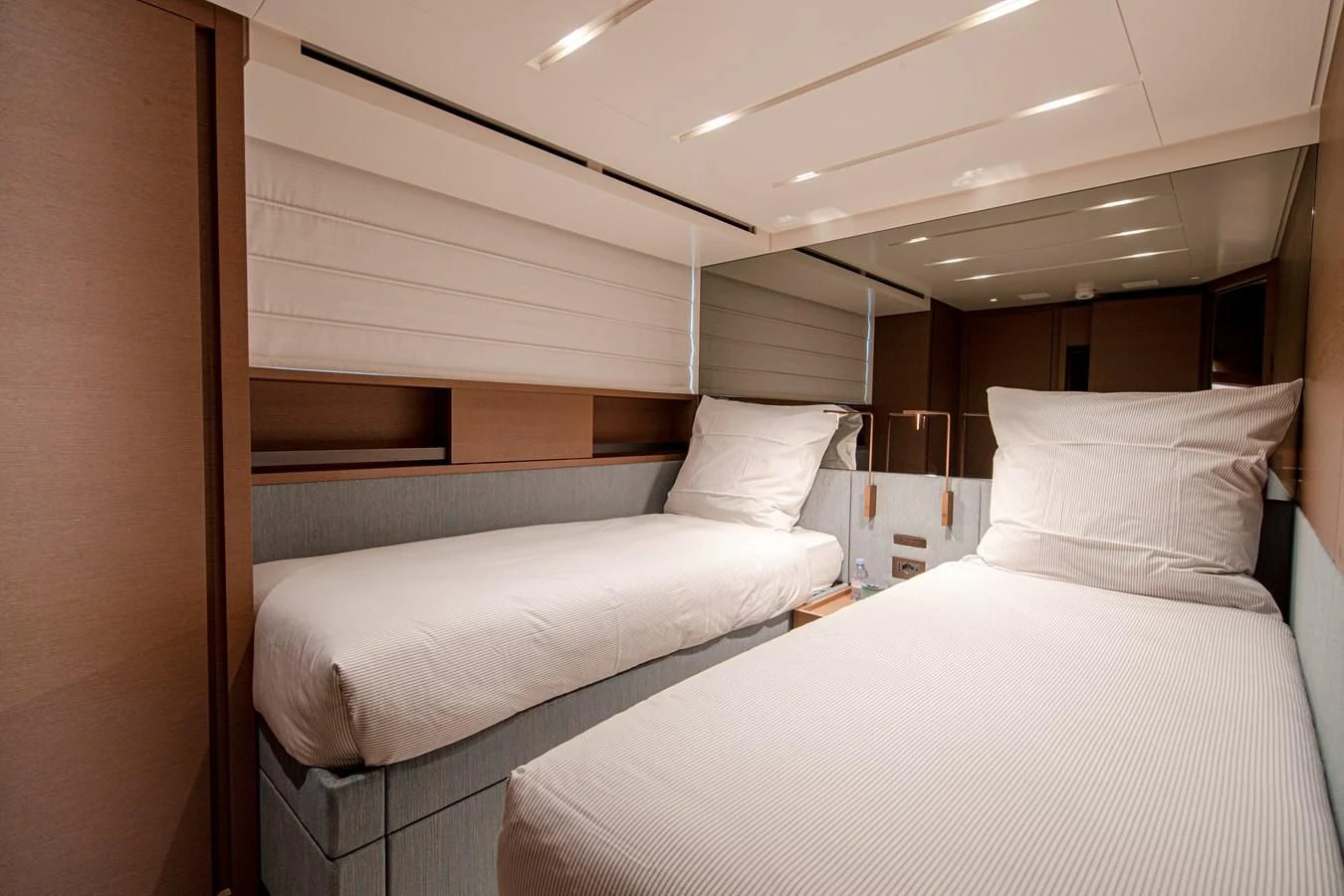 a room with two beds aboard SSL Yacht for Sale