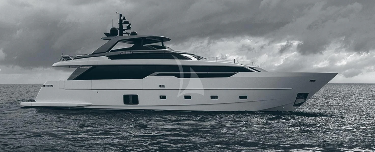 a white yacht in the water aboard SSL Yacht for Sale