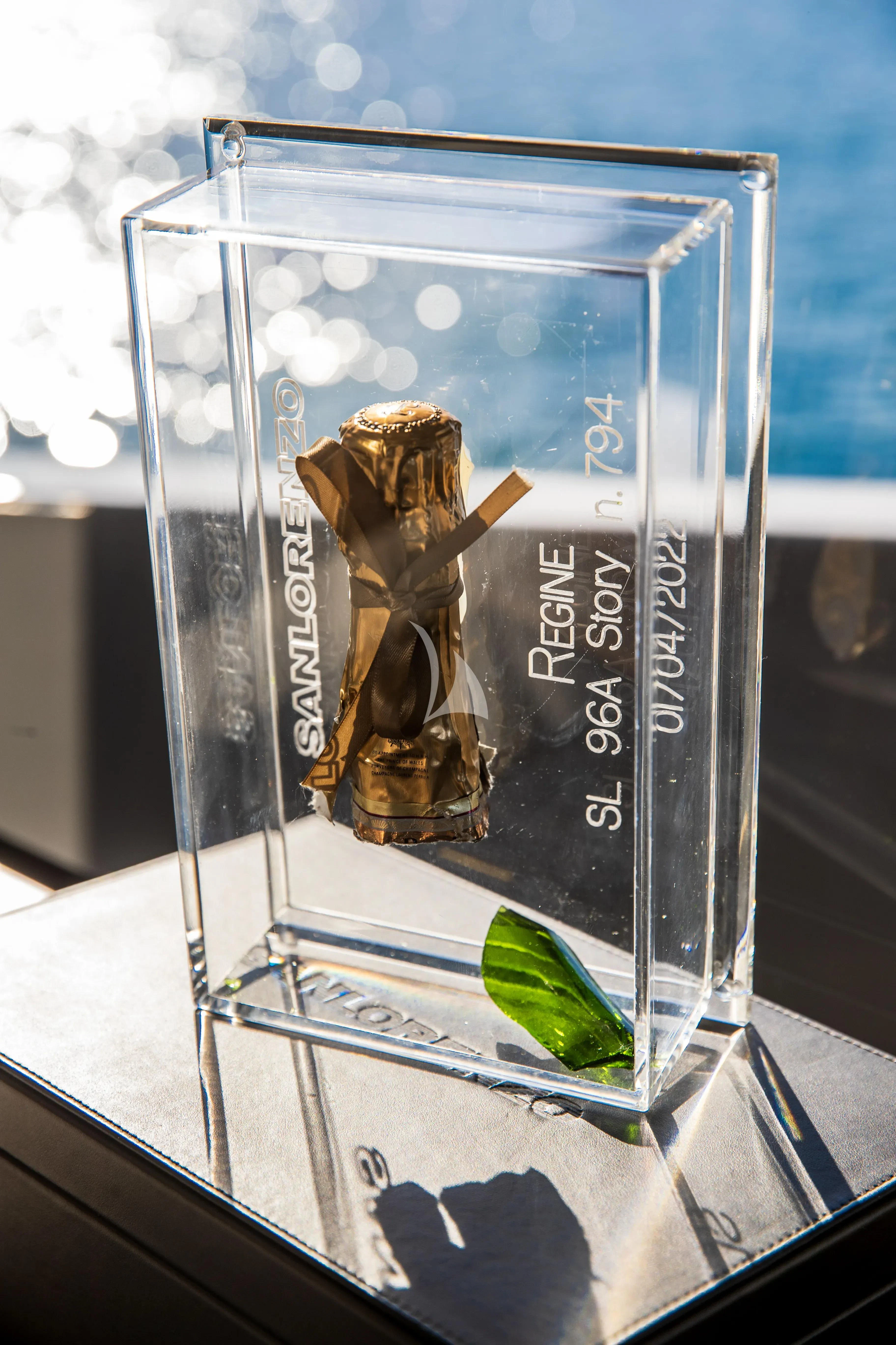 a glass container with a cartoon character on it aboard SSL Yacht for Sale