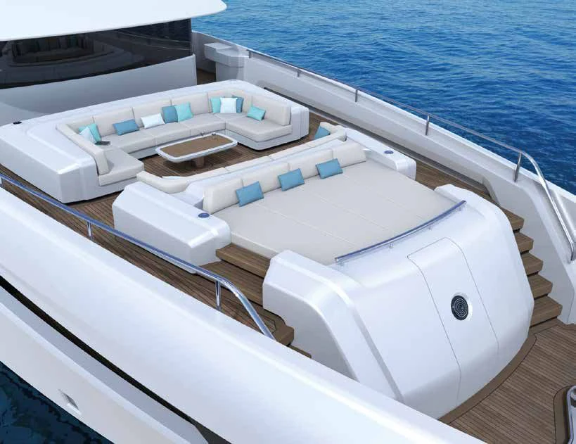 a boat with several different types of caps on it aboard ENZO Yacht for Sale