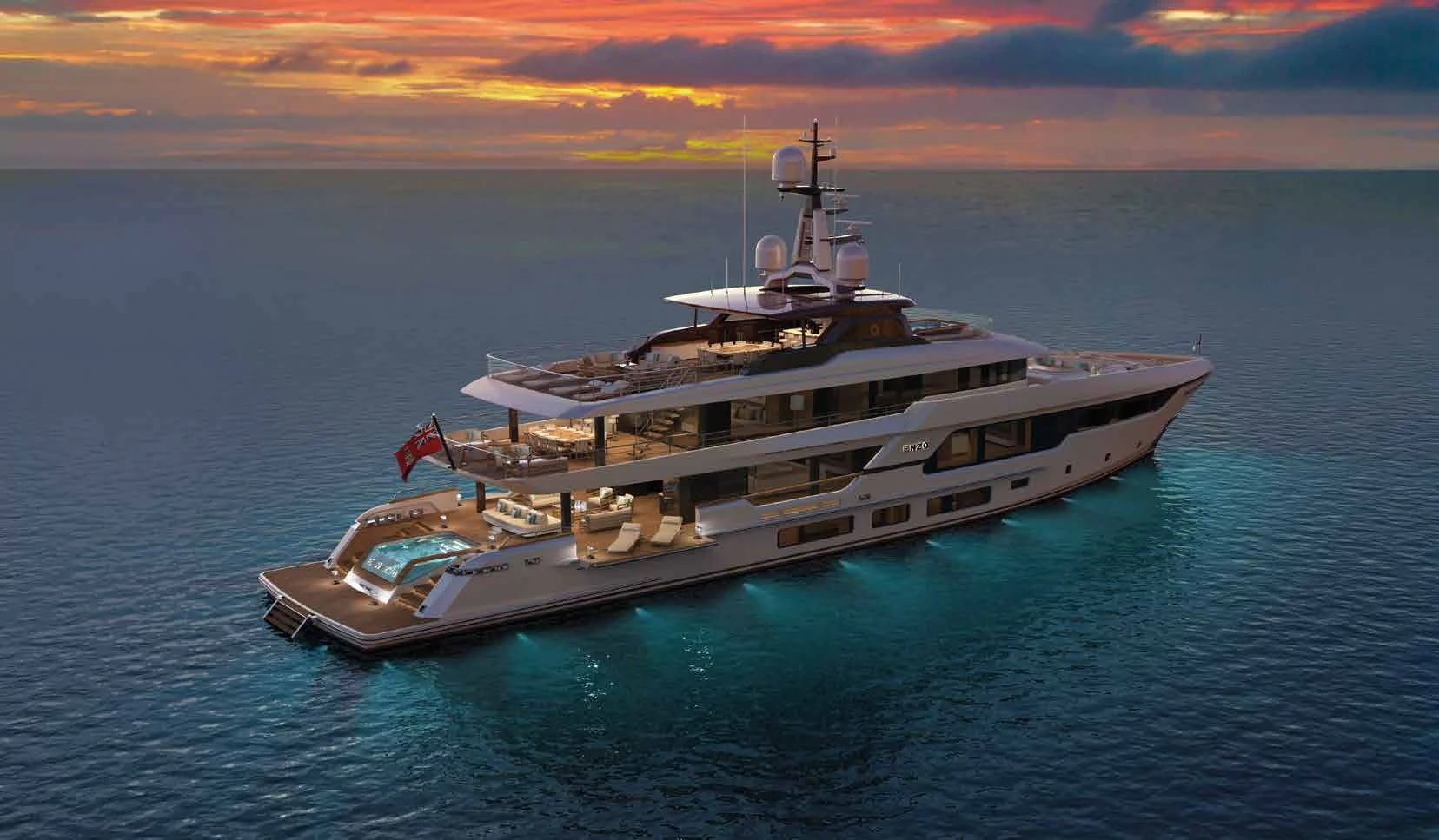 a ship in the water aboard ENZO Yacht for Sale