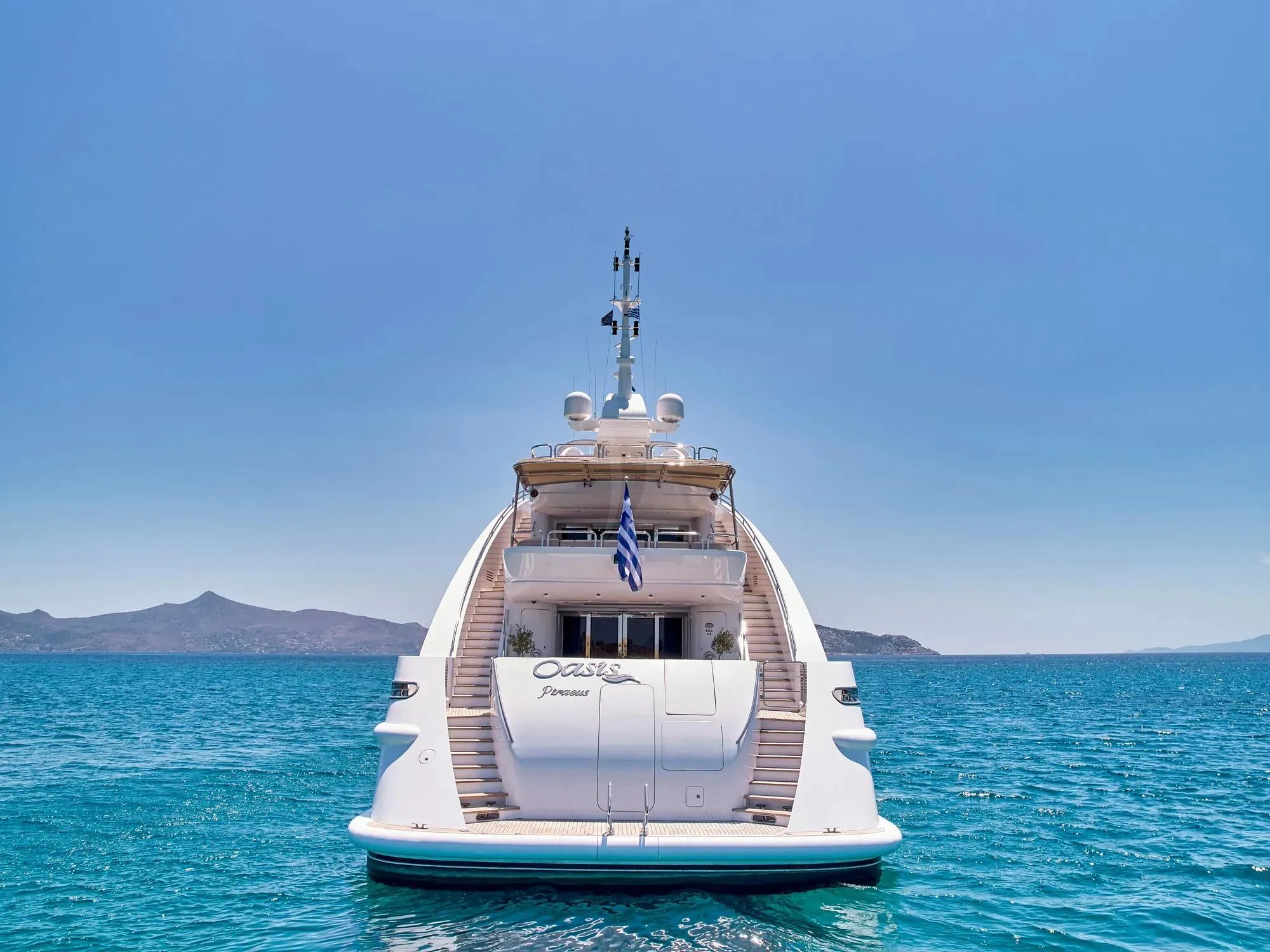 a boat in the water aboard OASIS Yacht for Sale