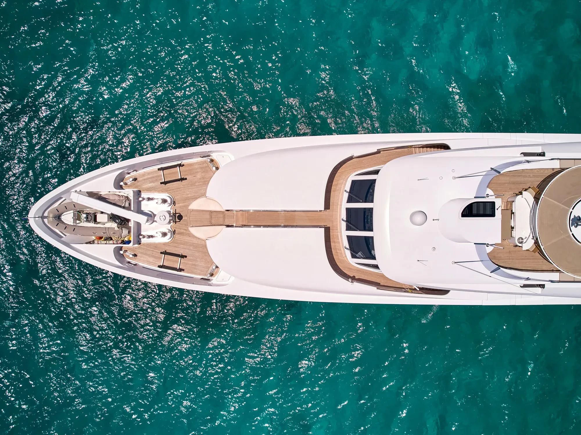 a space ship floating in the water aboard OASIS Yacht for Sale