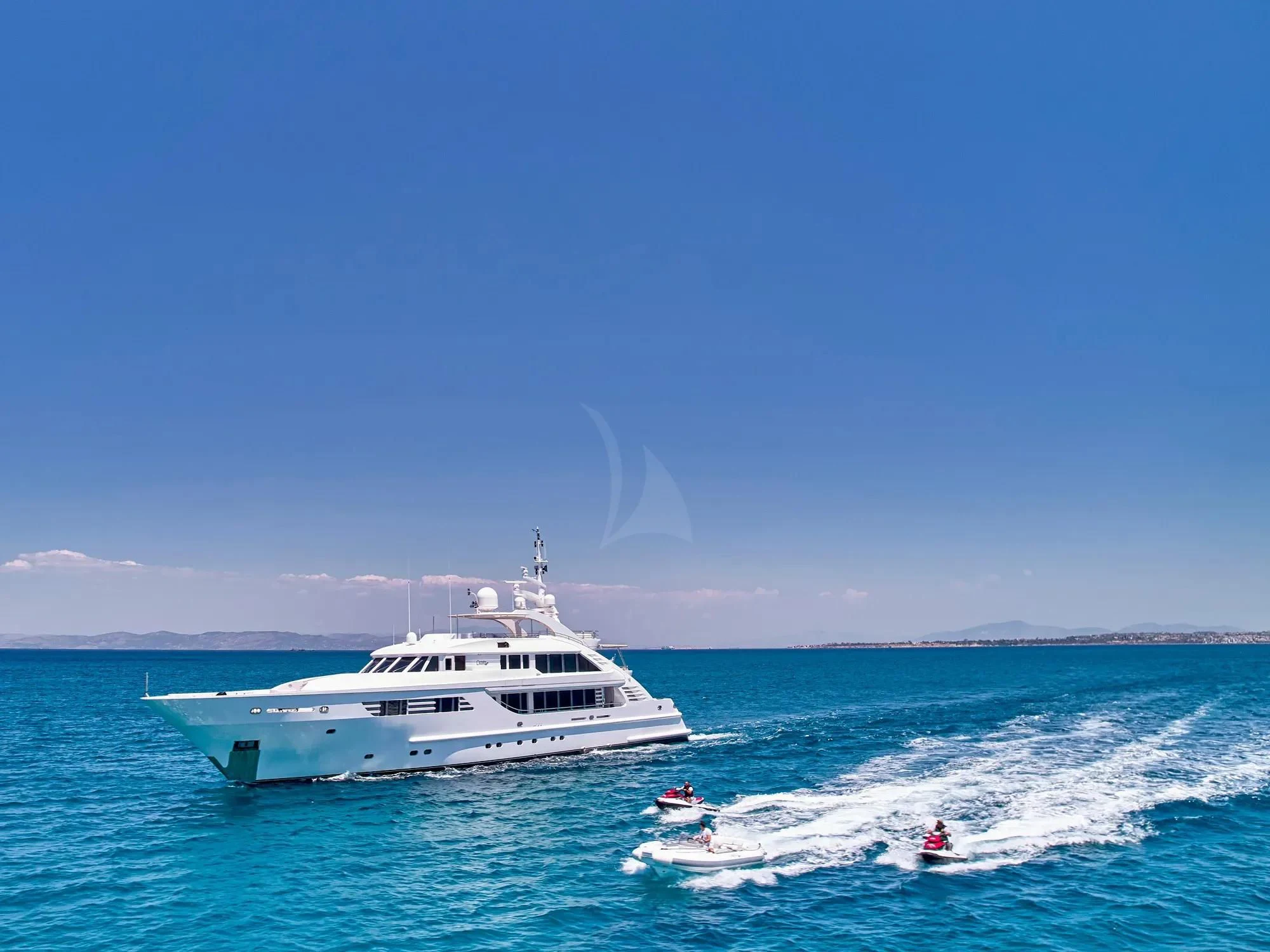 a boat on the water aboard OASIS Yacht for Sale