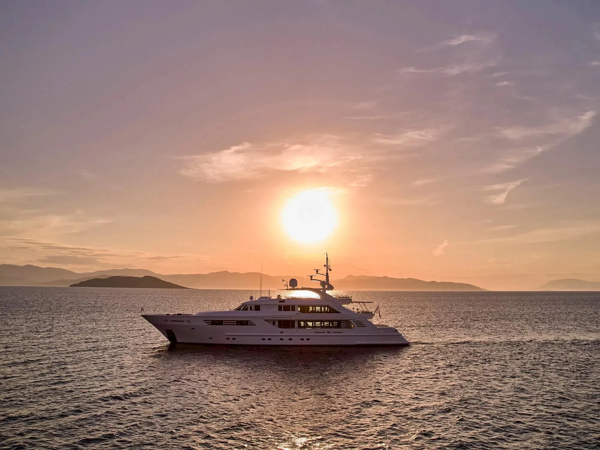 a boat in the water aboard OASIS Yacht for Sale