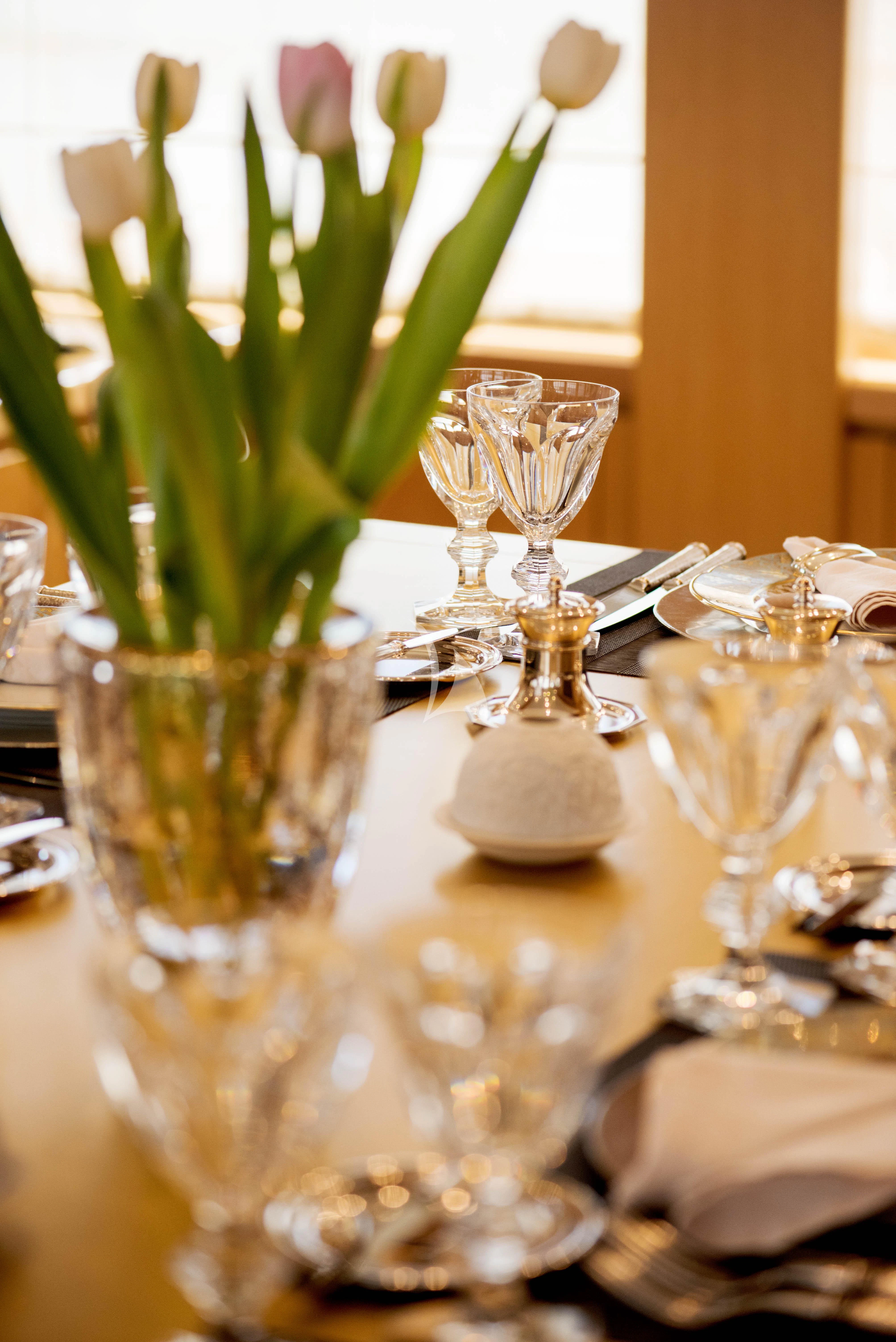 a vase with flowers in it aboard OASIS Yacht for Sale