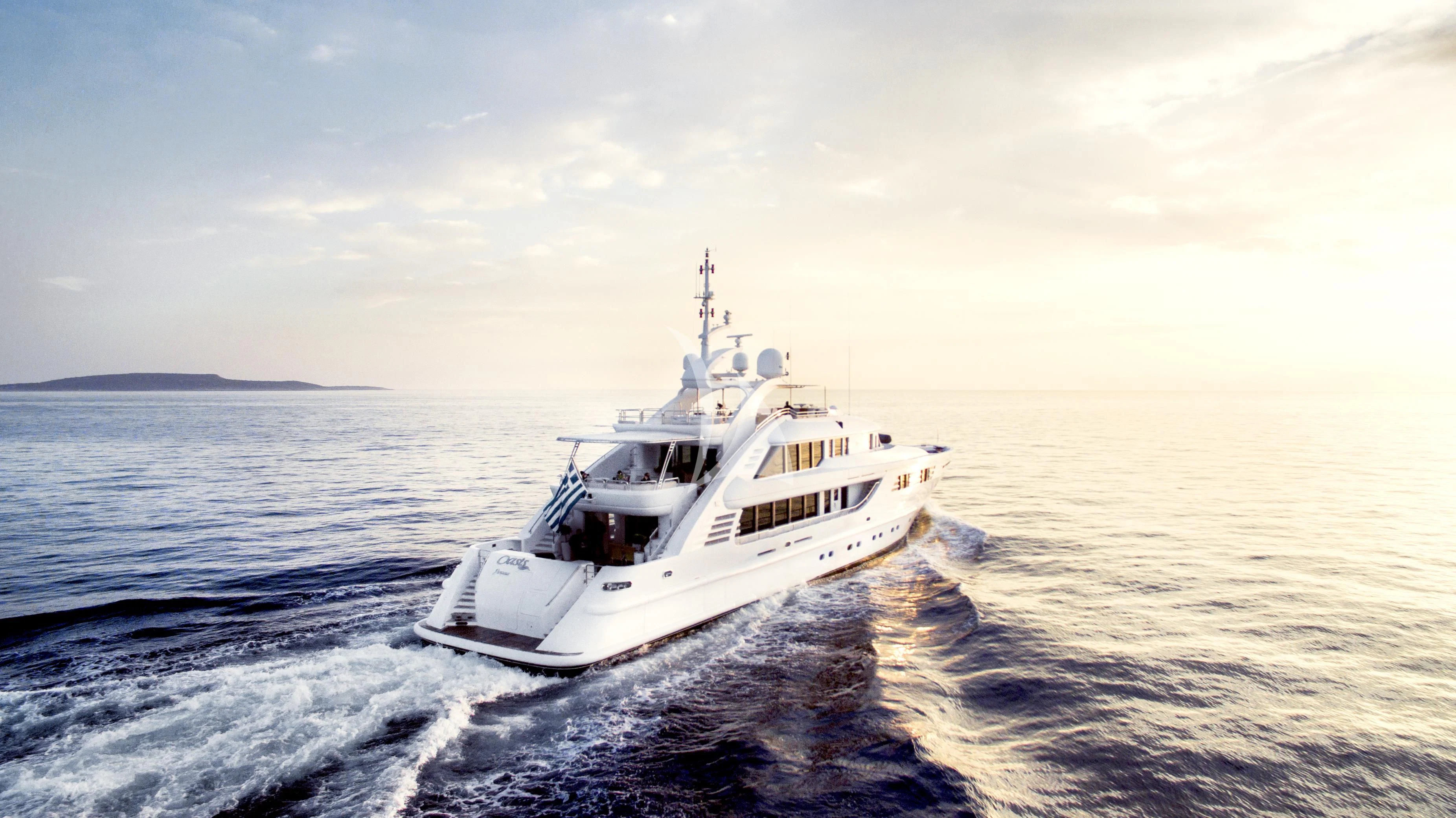 a boat in the water aboard OASIS Yacht for Sale