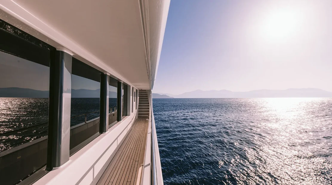 a boat on the water aboard OASIS Yacht for Sale