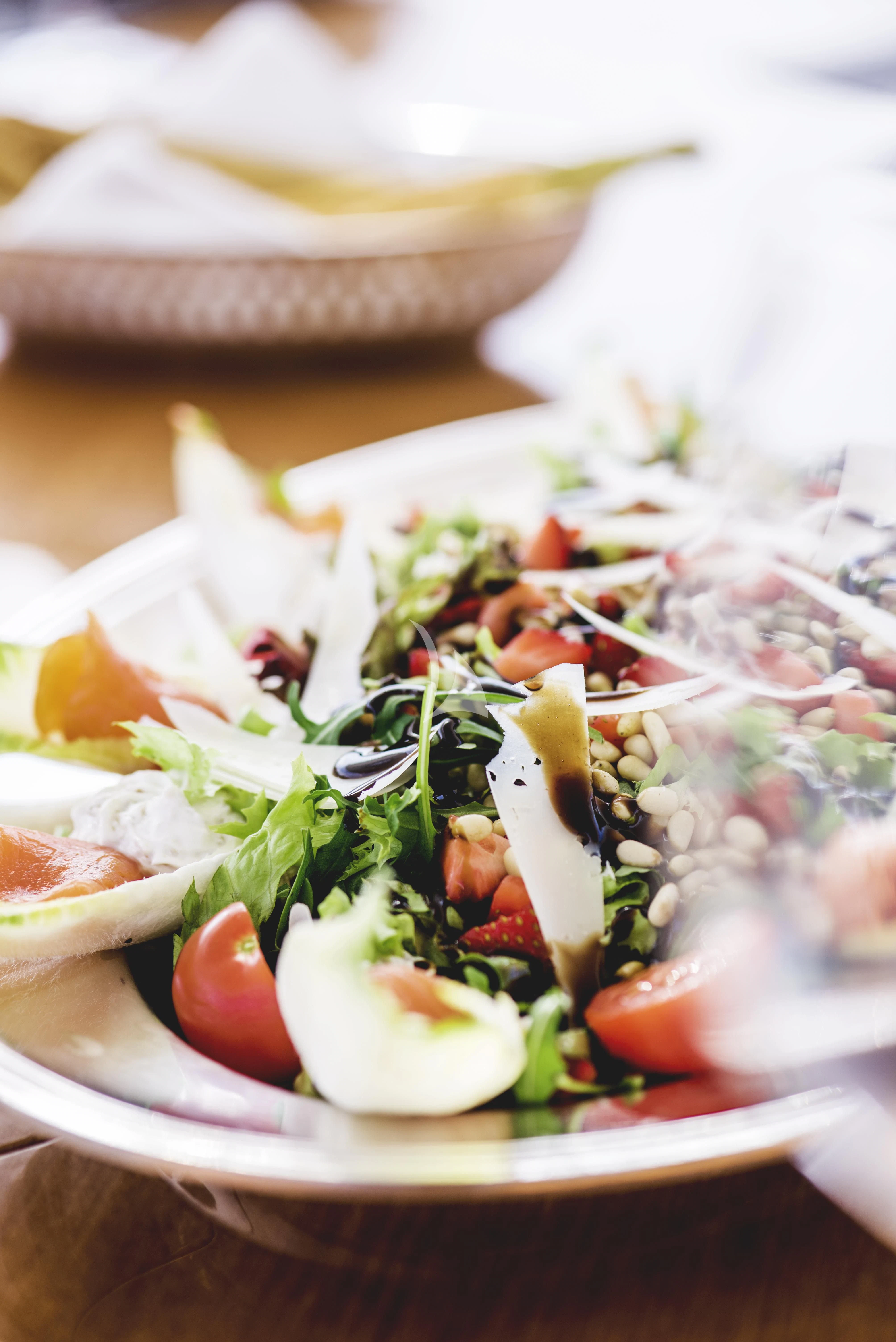 a plate of food aboard OASIS Yacht for Sale