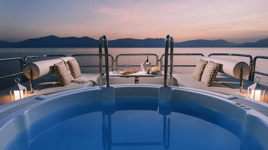 a boat on the water aboard OASIS Yacht for Sale