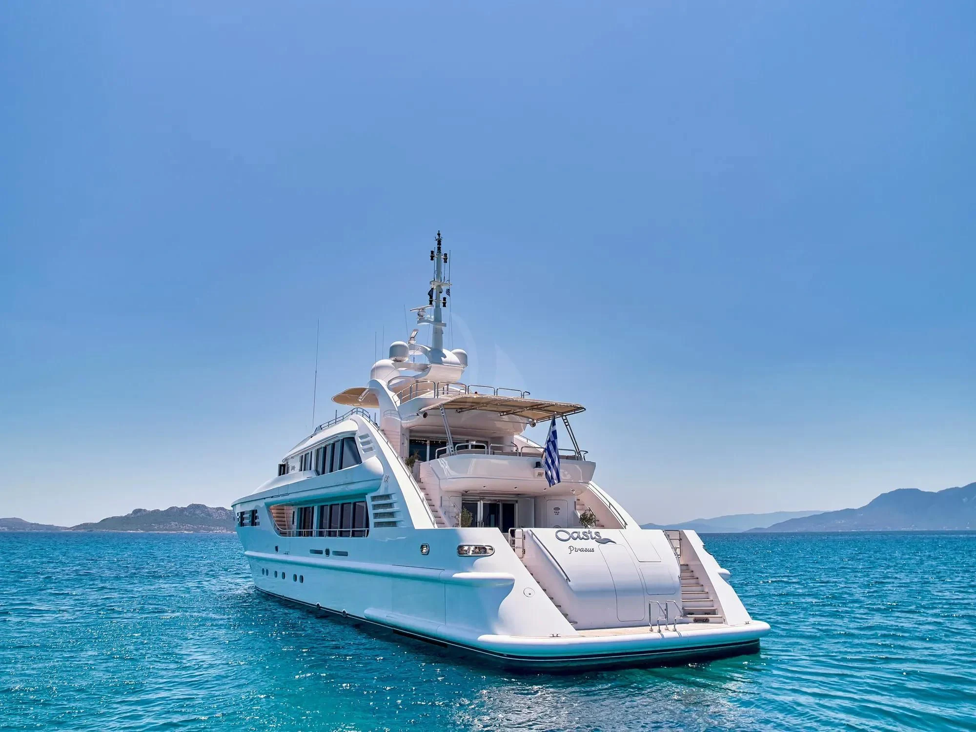 a boat in the water aboard OASIS Yacht for Sale