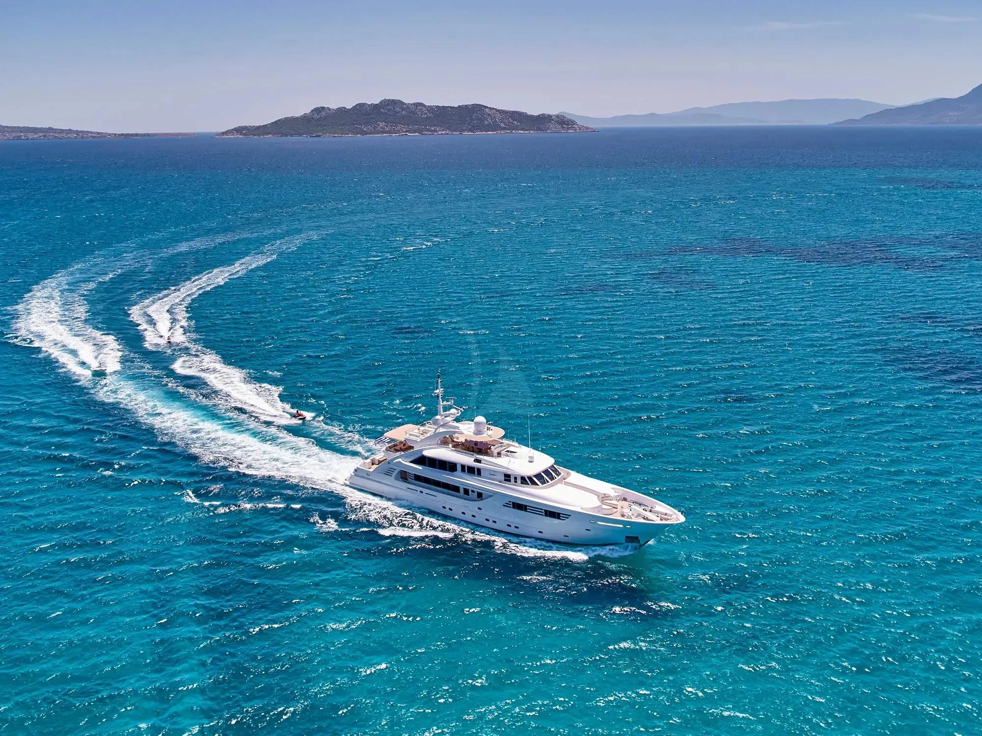a boat on the water aboard OASIS Yacht for Sale