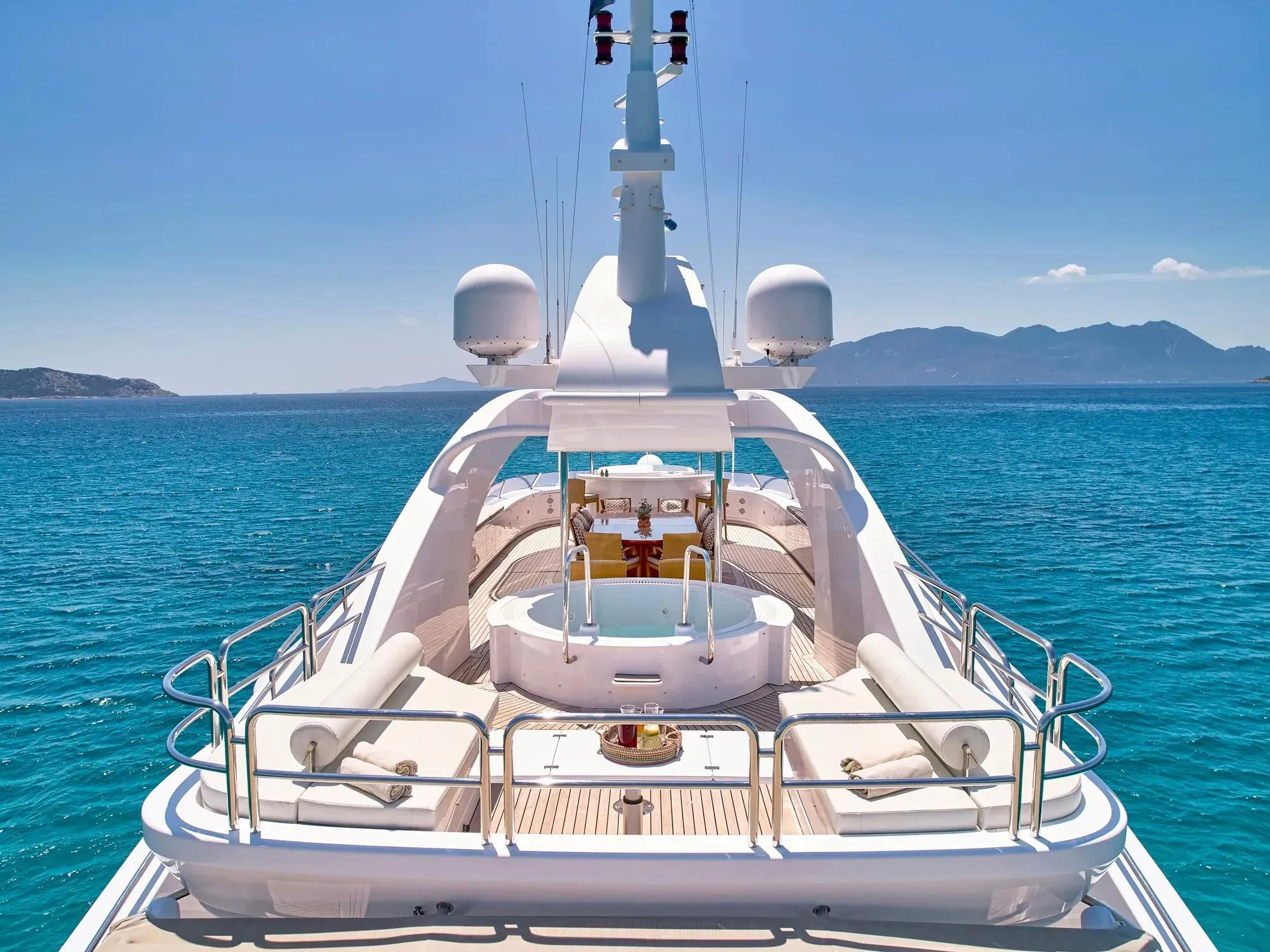 a boat on the water aboard OASIS Yacht for Sale