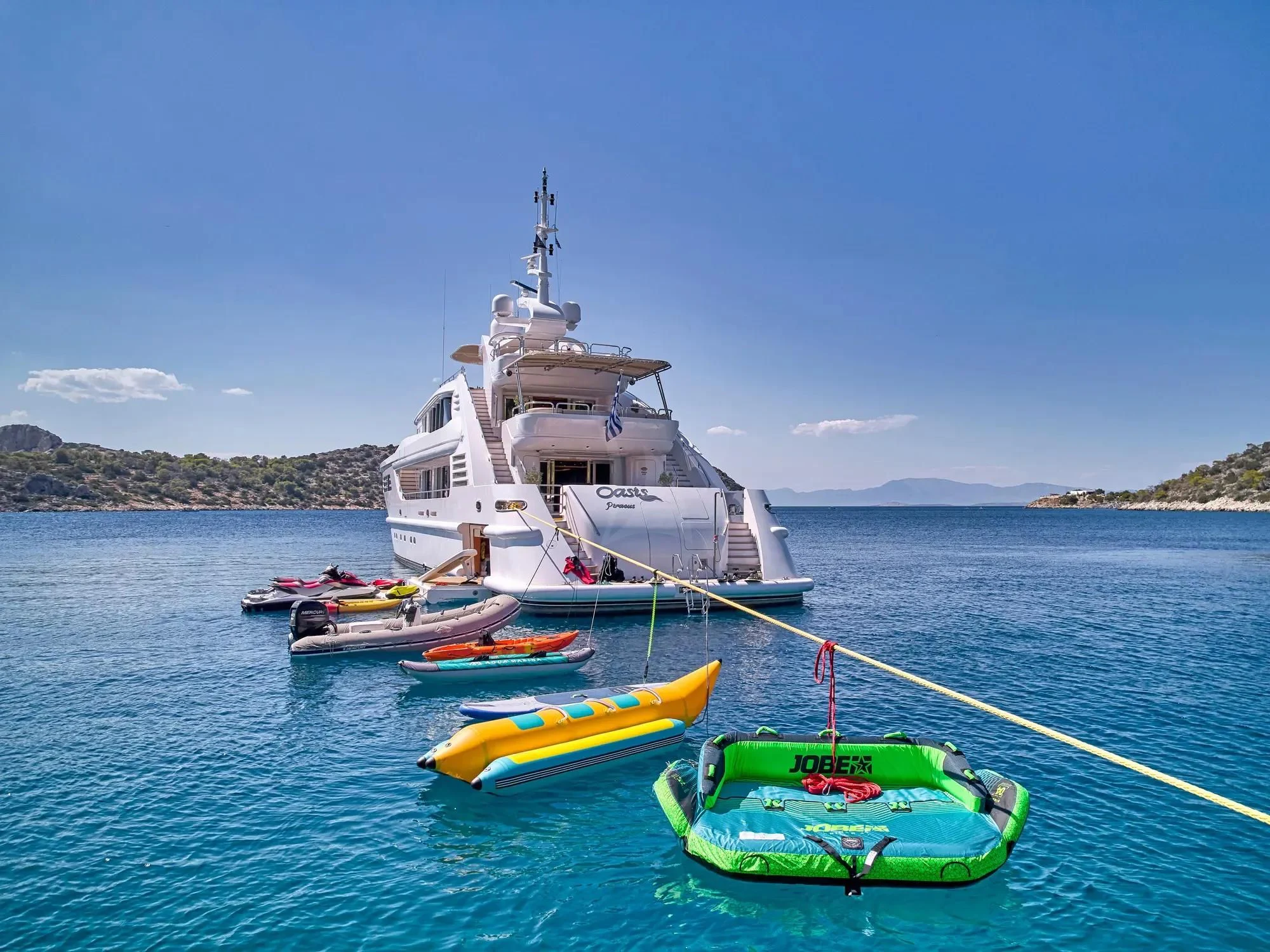 a boat on the water aboard OASIS Yacht for Sale