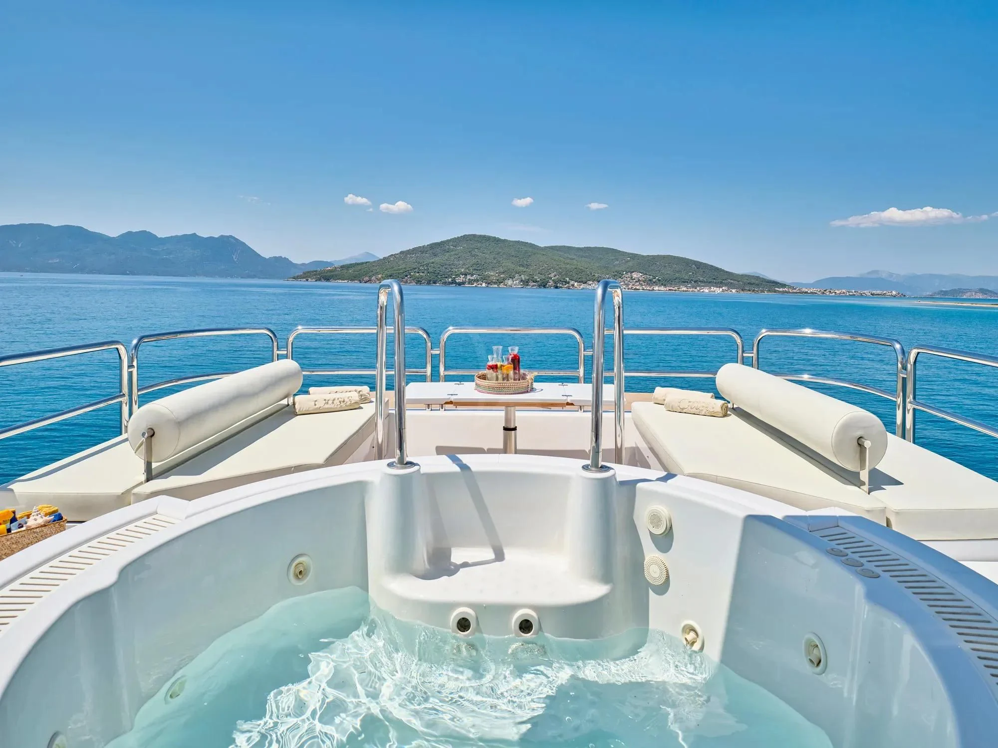 a boat on the water aboard OASIS Yacht for Sale