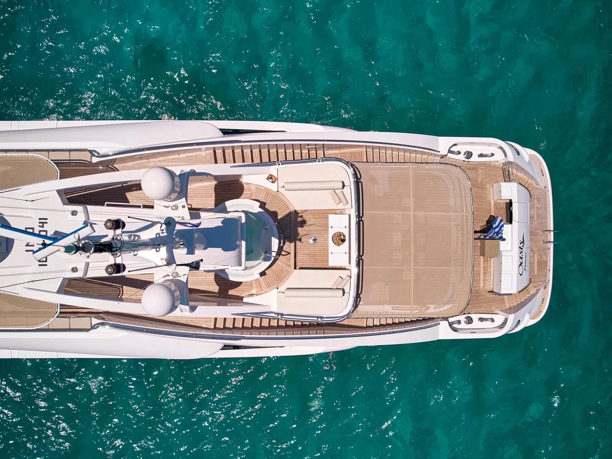 a close-up of a boat aboard OASIS Yacht for Sale
