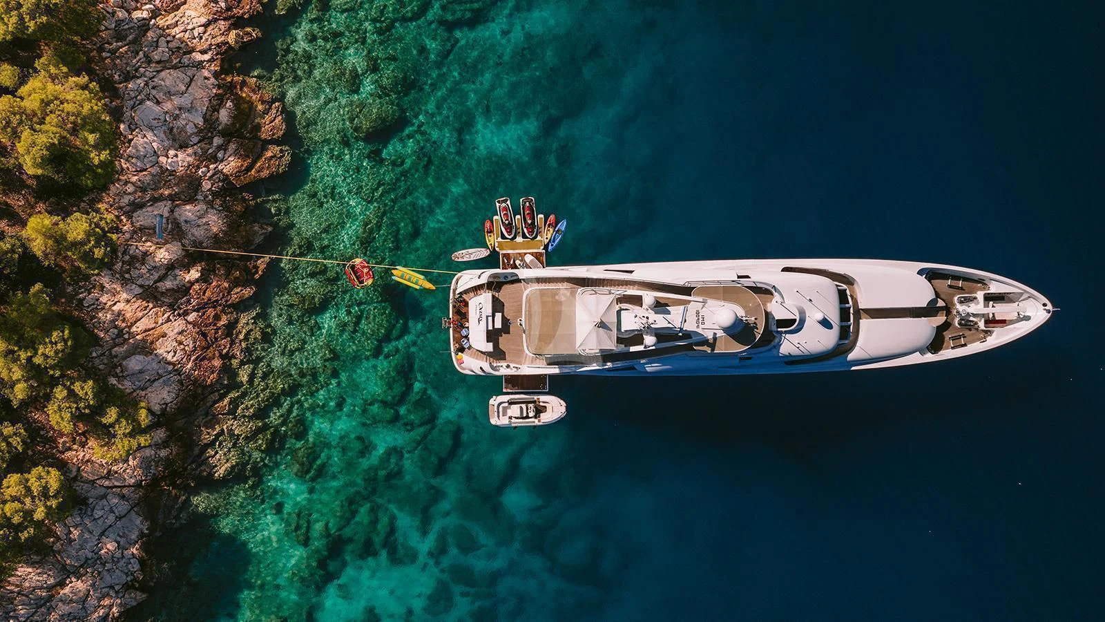 a boat in the water aboard OASIS Yacht for Sale