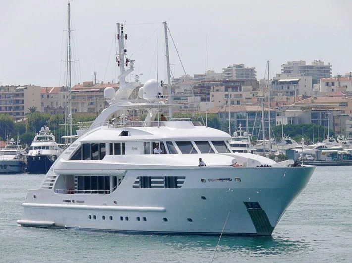 a boat in the water aboard OASIS Yacht for Sale
