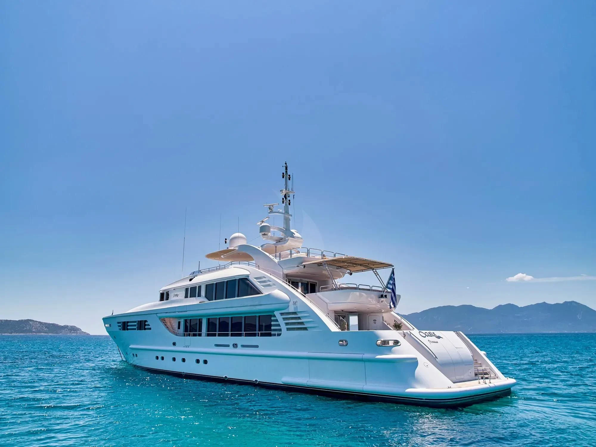 a boat in the water aboard OASIS Yacht for Sale