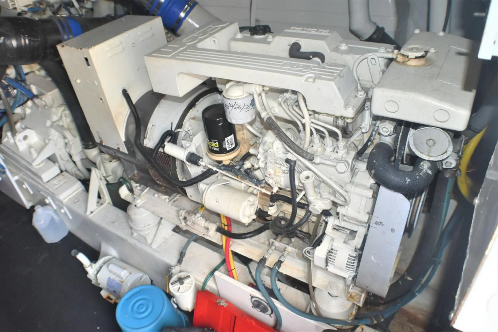 a car engine with a few parts aboard JEWEL OF THE NILE Yacht for Sale