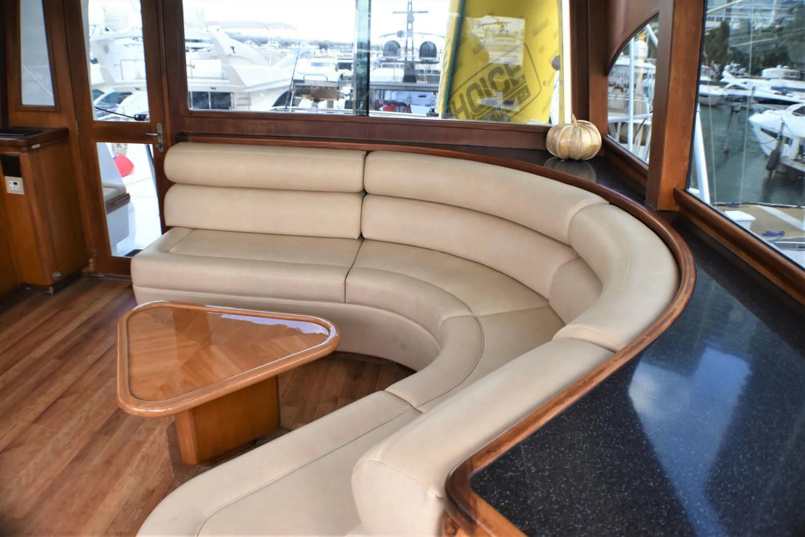 a couch in a room aboard JEWEL OF THE NILE Yacht for Sale