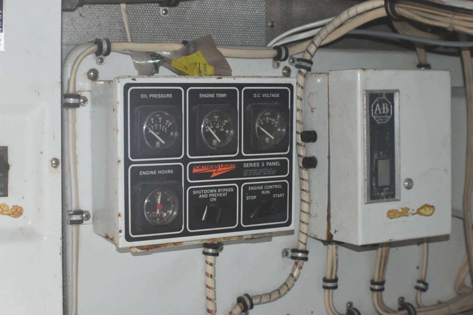 a metal box with wires aboard JEWEL OF THE NILE Yacht for Sale