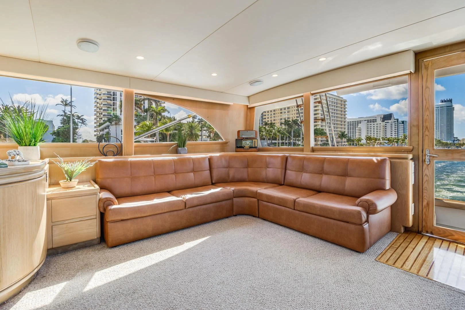 a living room with a couch aboard JEWEL OF THE NILE Yacht for Sale