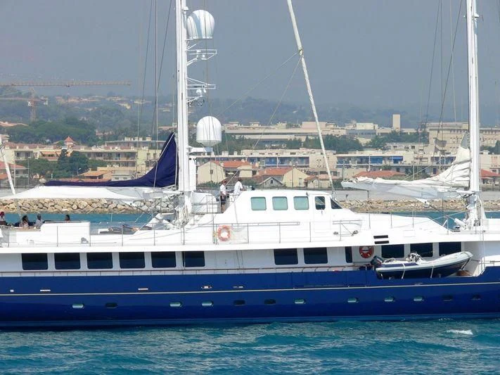 a boat in the water aboard ENIGMA Yacht for Sale