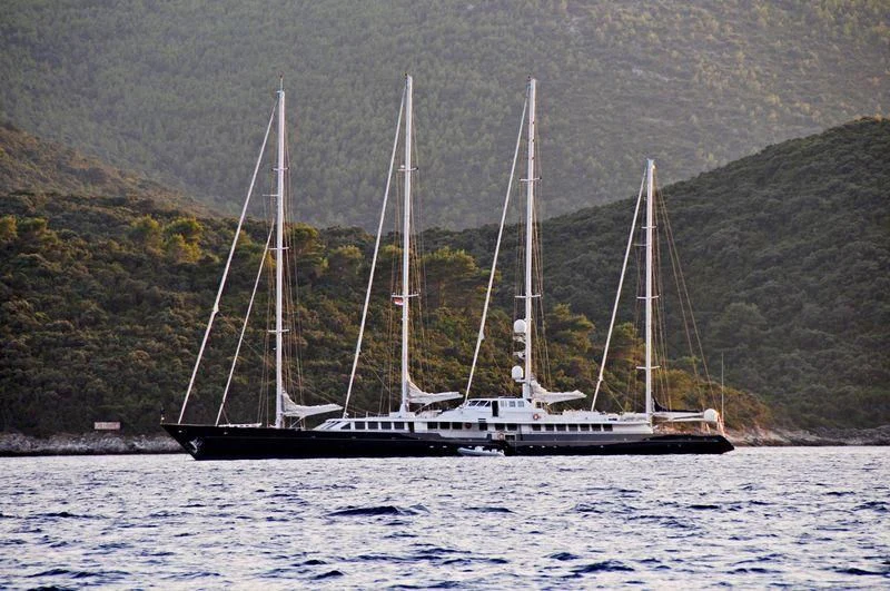 a sailboat on the water aboard ENIGMA Yacht for Sale