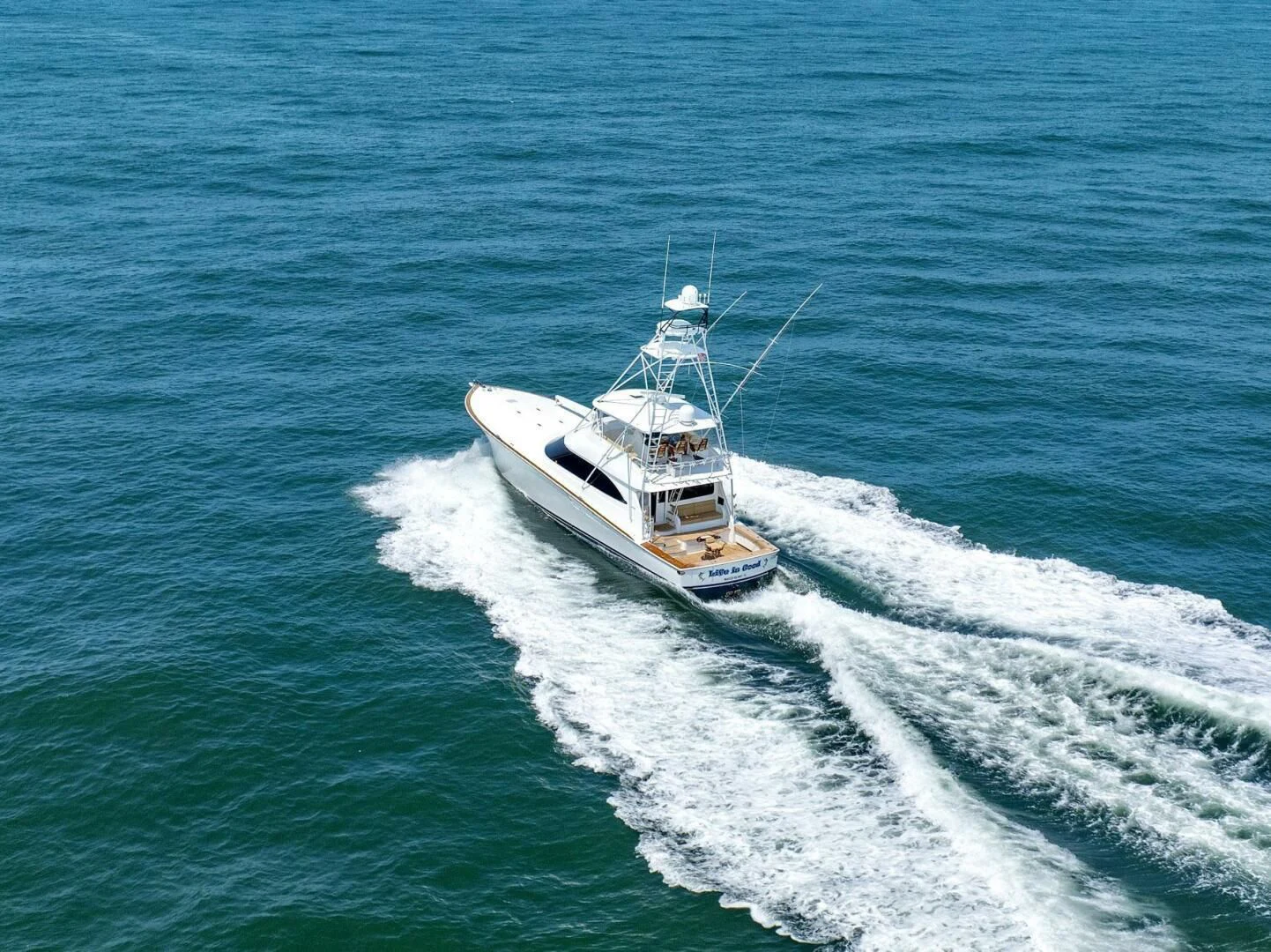 a boat on the water aboard LIFE IS GOOD Yacht for Sale