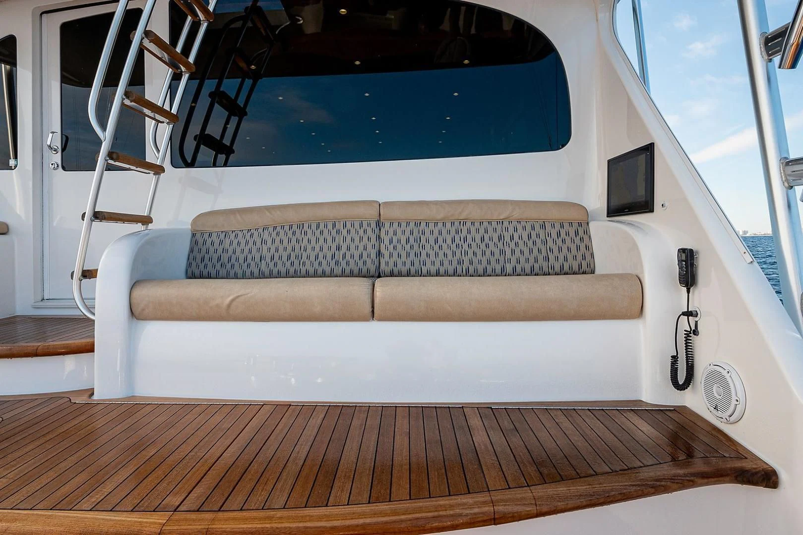a boat with a seat aboard LIFE IS GOOD Yacht for Sale