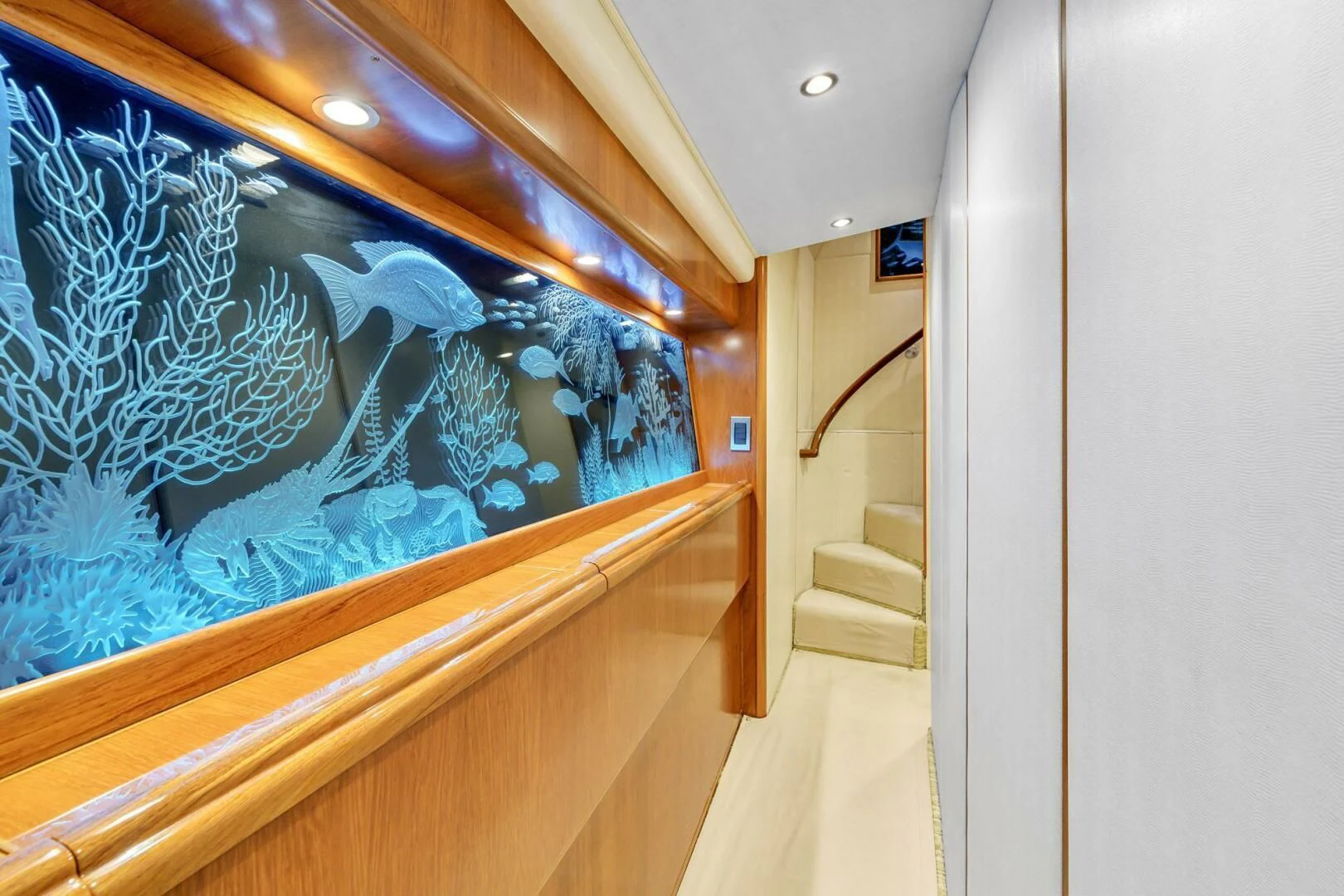 a painting on a wall aboard LIFE IS GOOD Yacht for Sale